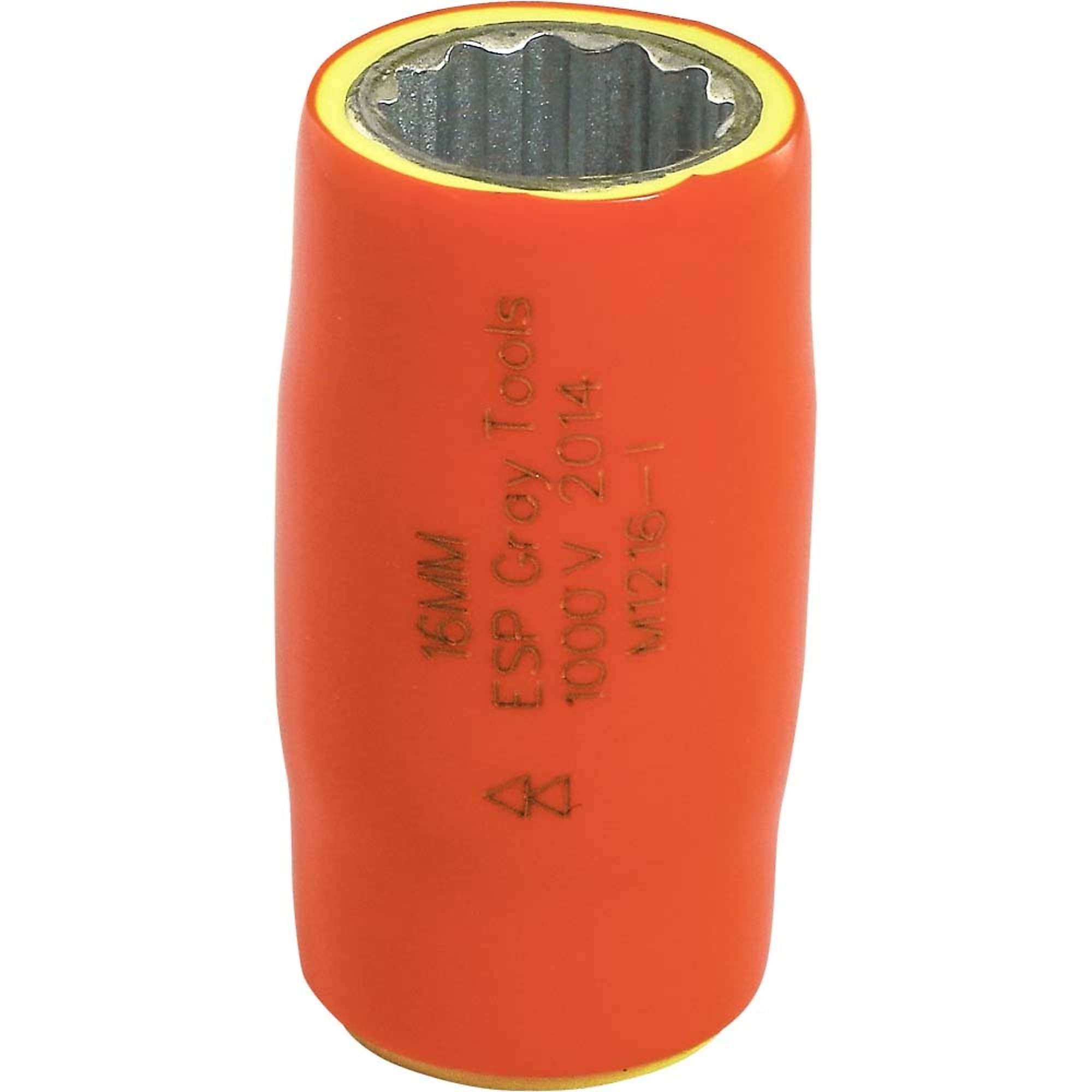 Gray Tools 16mm X 1/2" Drive, 12 Point Standard Length Socket, 1000V Insulated